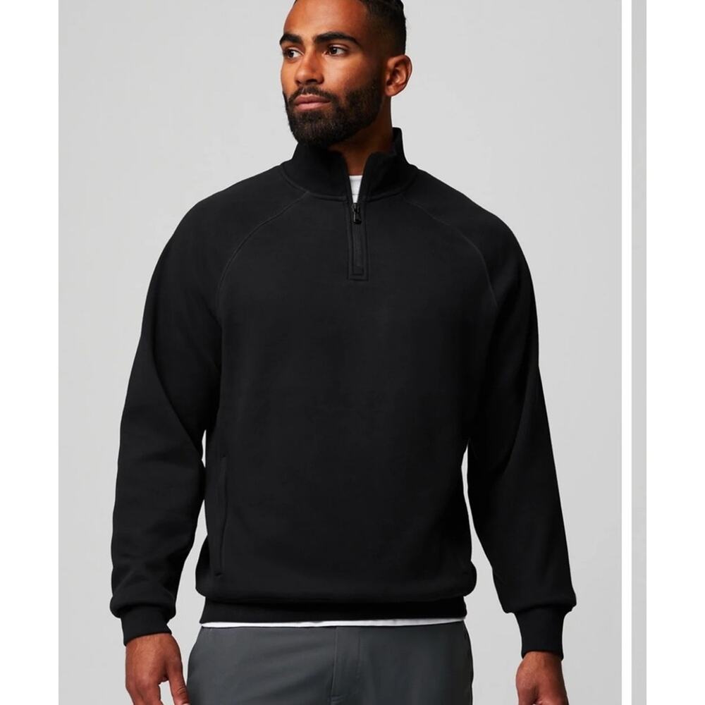 Fabletics The Go-To Quarter Zip black XL NEW unisex